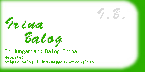 irina balog business card